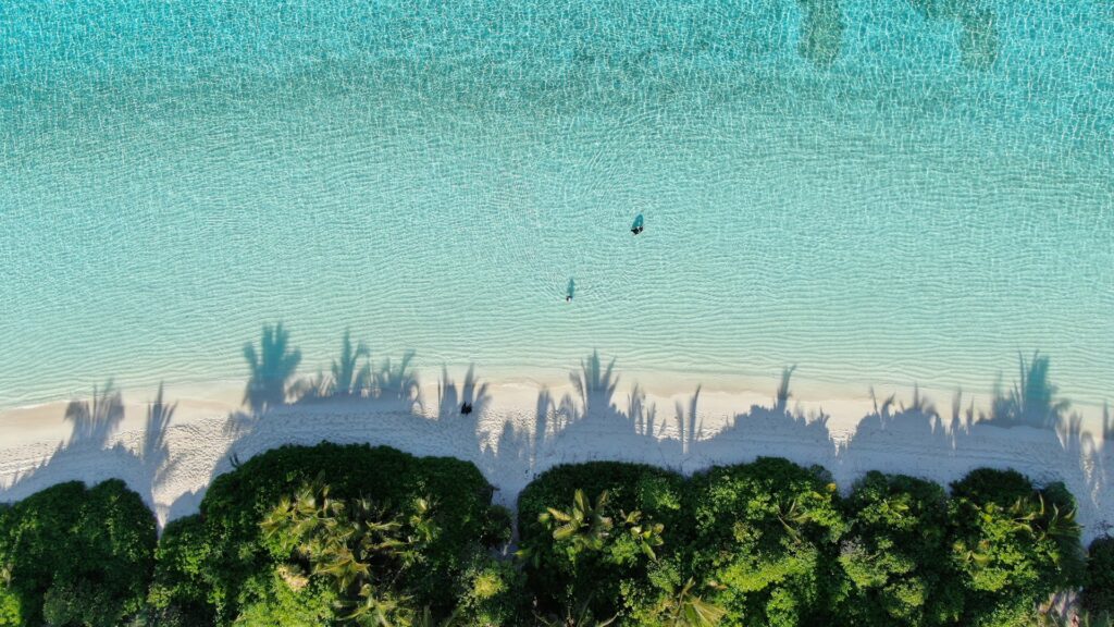 L’île locale de Thoddoo aux Maldives