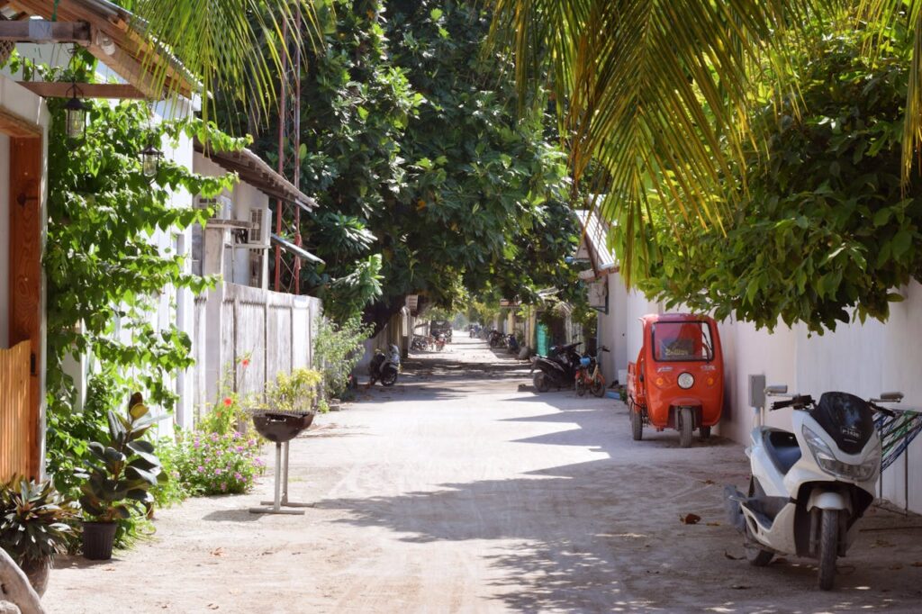 L’île locale de Thoddoo aux Maldives