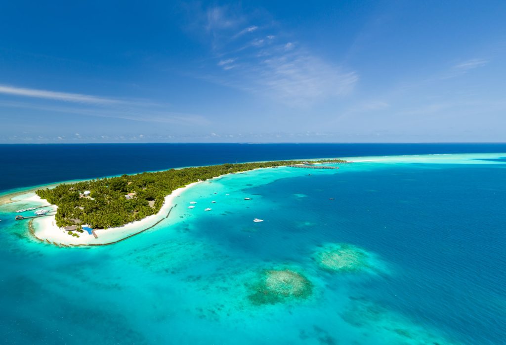 une île-hôtel aux Maldives